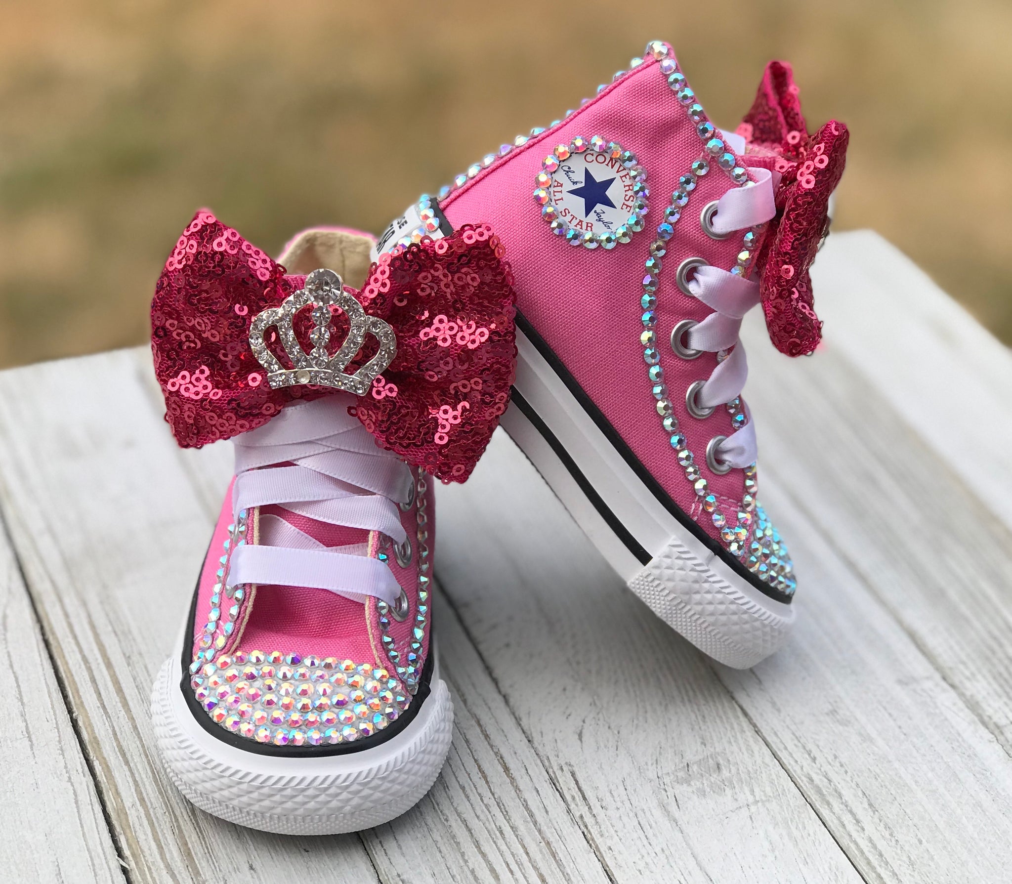 Baby girl pink converse shoes Clearance