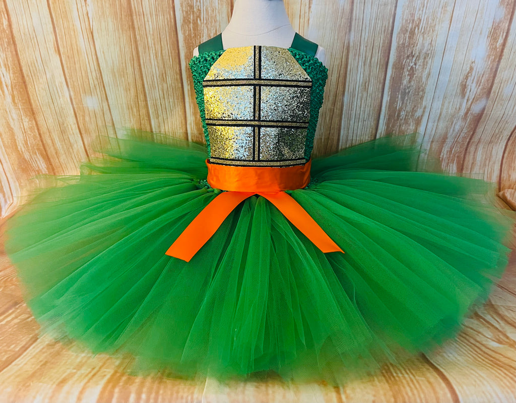Orange Ninja Turtle Tutu, Ninja Turtle Dress, Ninja Turtle Halloween Costume