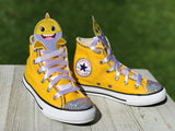 Baby Shark Converse, Infants and Toddler Shoe Size 2-9 (Hard Sole), Yellow Baby Shark