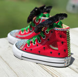 Cocomelon Blinged Converse, Infants and Toddler Shoe Size 2-9 (Hard Sole)