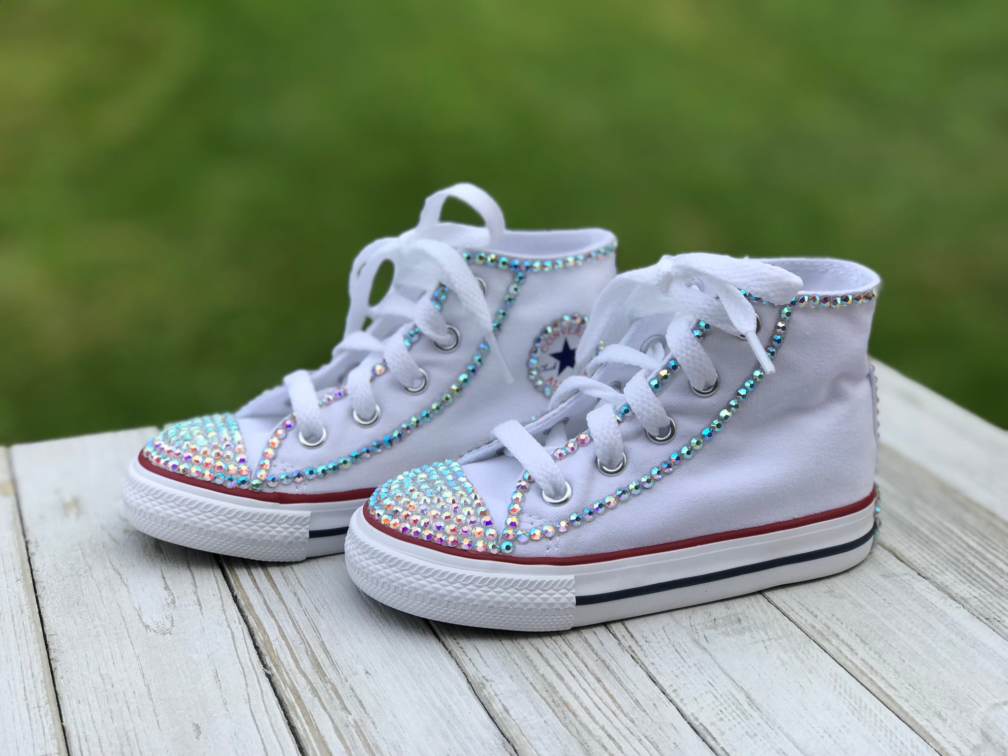 White Bling Converse Little Kids Size 10-2 | Little Ladybug Tutus