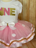 Minnie Mouse First Birthday Tutu Outfit, Minnie Mouse Birthday Outfit