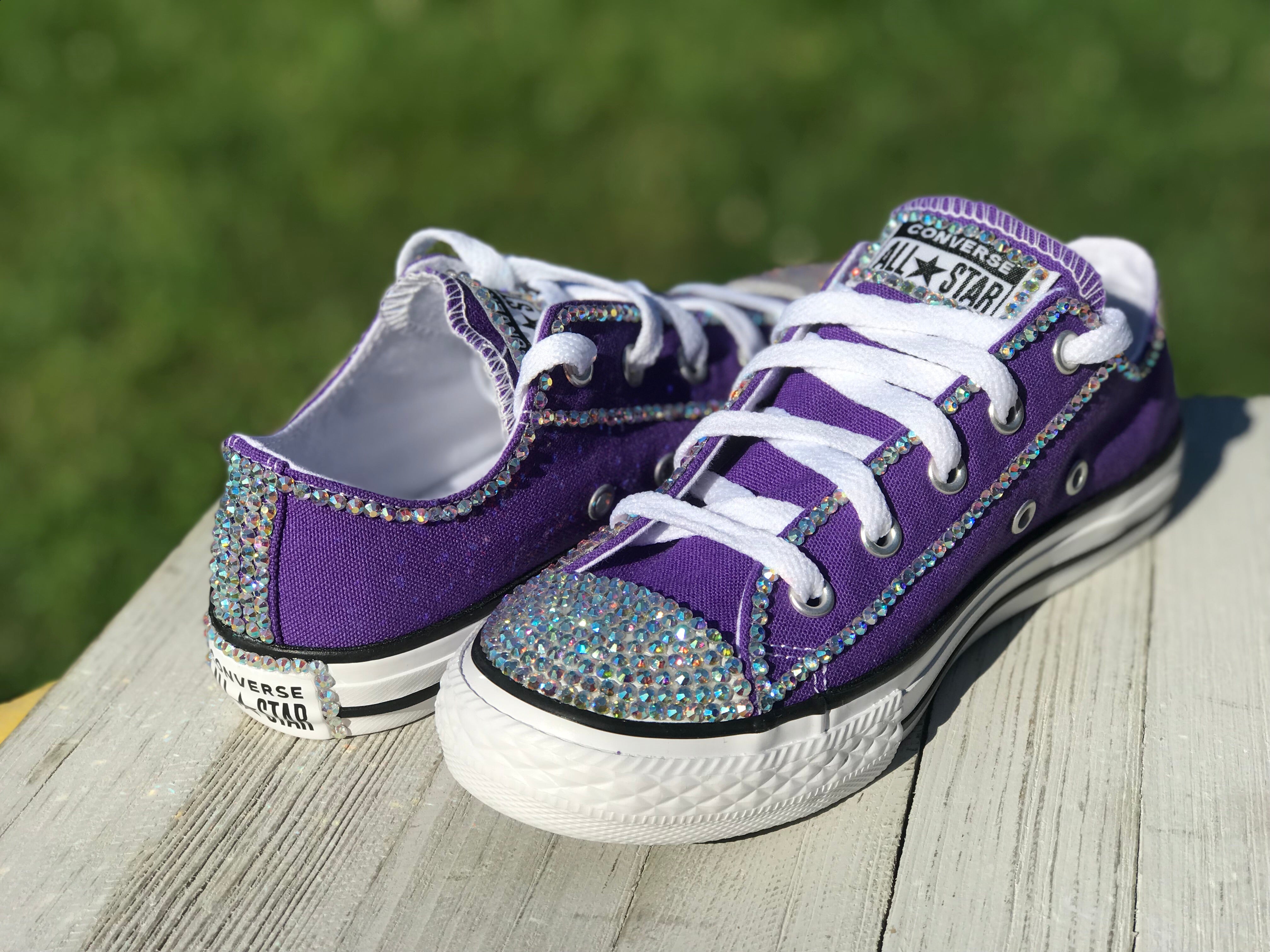 Bedazzled purple converse Clearance
