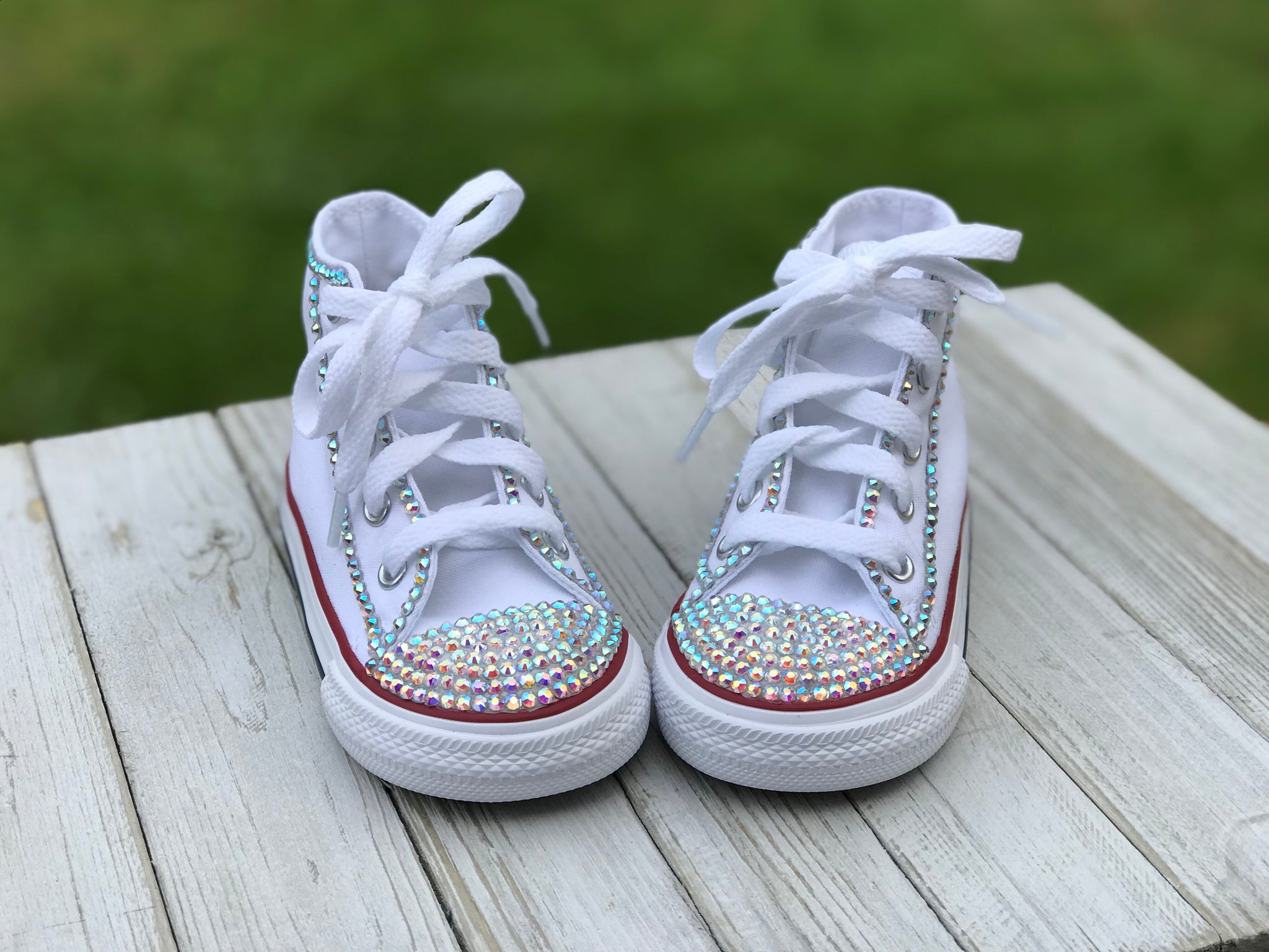 CR Diamond Queen Rainbow Rhinestone Lace Up Platform Bling Sneakers |  Totally Wicked Footwear