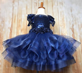 Navy Tutu Dress, Navy Pageant Dress, Navy Sequin Tutu