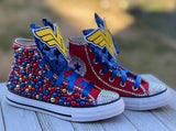 Wonder Woman Blinged Converse, Big Kids Shoe Size 3-6