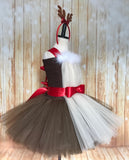 Christmas Tutu, Christmas Reindeer Tutu Dress, Christmas Pageant Tutu, Girls Reindeer Tutu - Little Ladybug Tutus