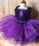 Purple Tutu Dress, Purple Pageant Dress, Purple Sequin Tutu