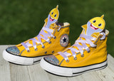 Baby Shark Converse, Infants and Toddler Shoe Size 2-9 (Hard Sole), Yellow Baby Shark