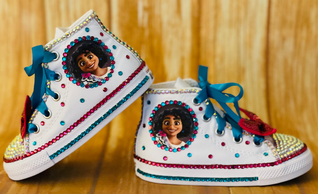 Encanto Blinged Converse Shoes, Big Kids Sneaker Size 3-6