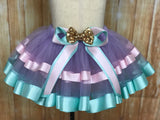 Ribbon Trimmed Fully Sewn Bolt Tulle Tutu Skirt, customized in any color choice - Little Ladybug Tutus