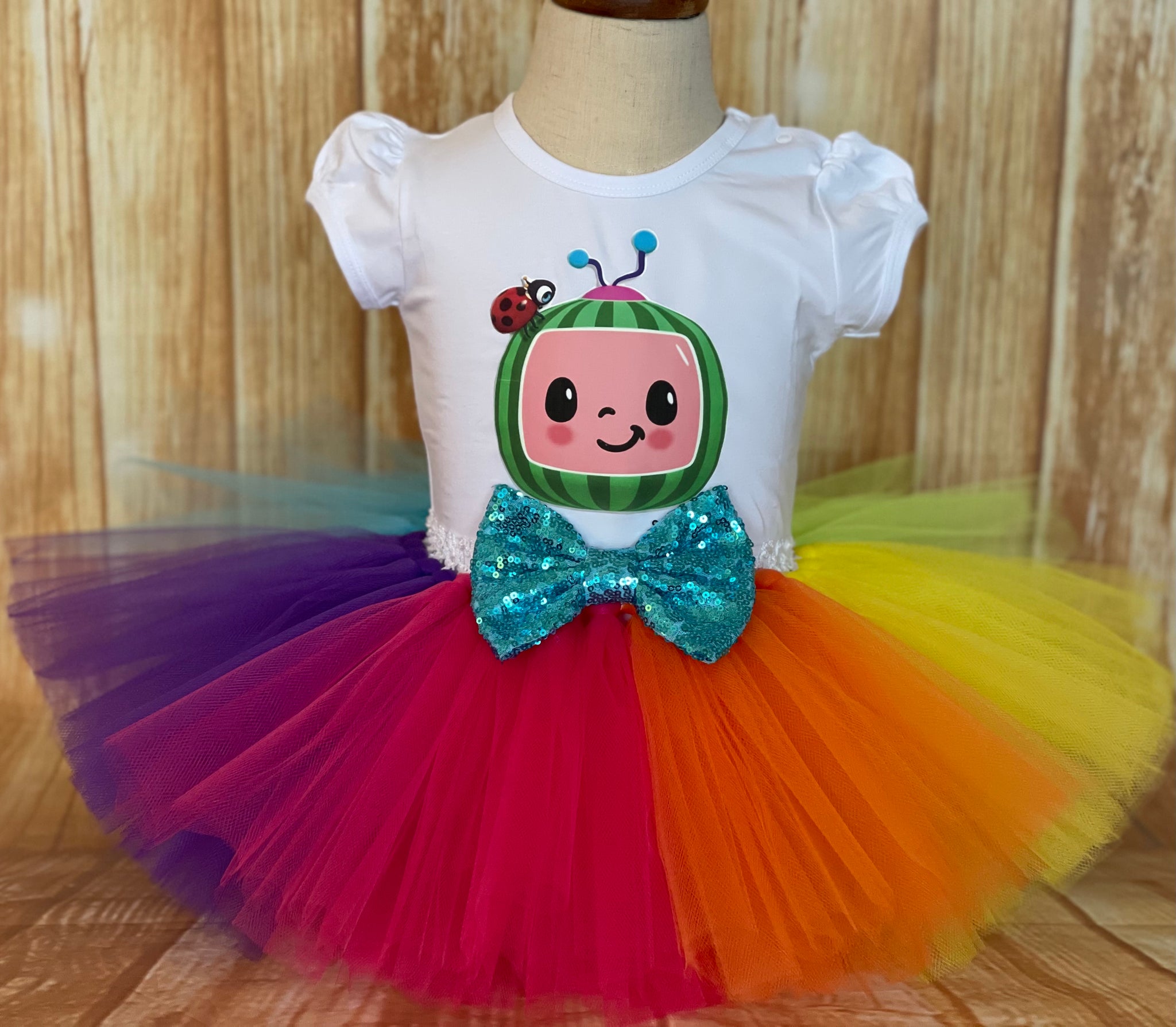 Cocomelon Birthday Tutu Outfit, Cocomelon Rainbow Tutu Little