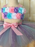 First Birthday Smash Cake Tutu Set, Lavender Pink and Aqua Smash Cake Tutu Outfit