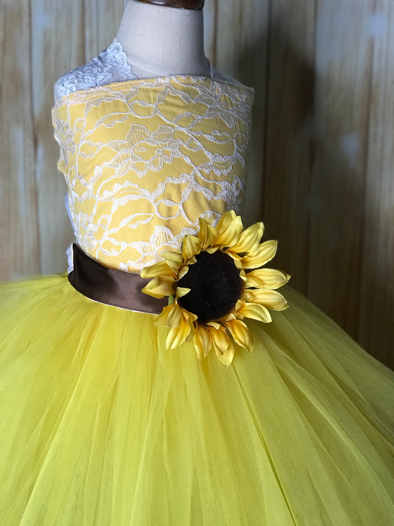 Sunflower Tutu Dress, Sunflower Flower Girl Dress Little Ladybug