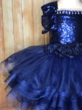 Navy Tutu Dress, Navy Pageant Dress, Navy Sequin Tutu