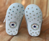 Blinged White Converse Sneakers, Infants and Toddler Size 1-3