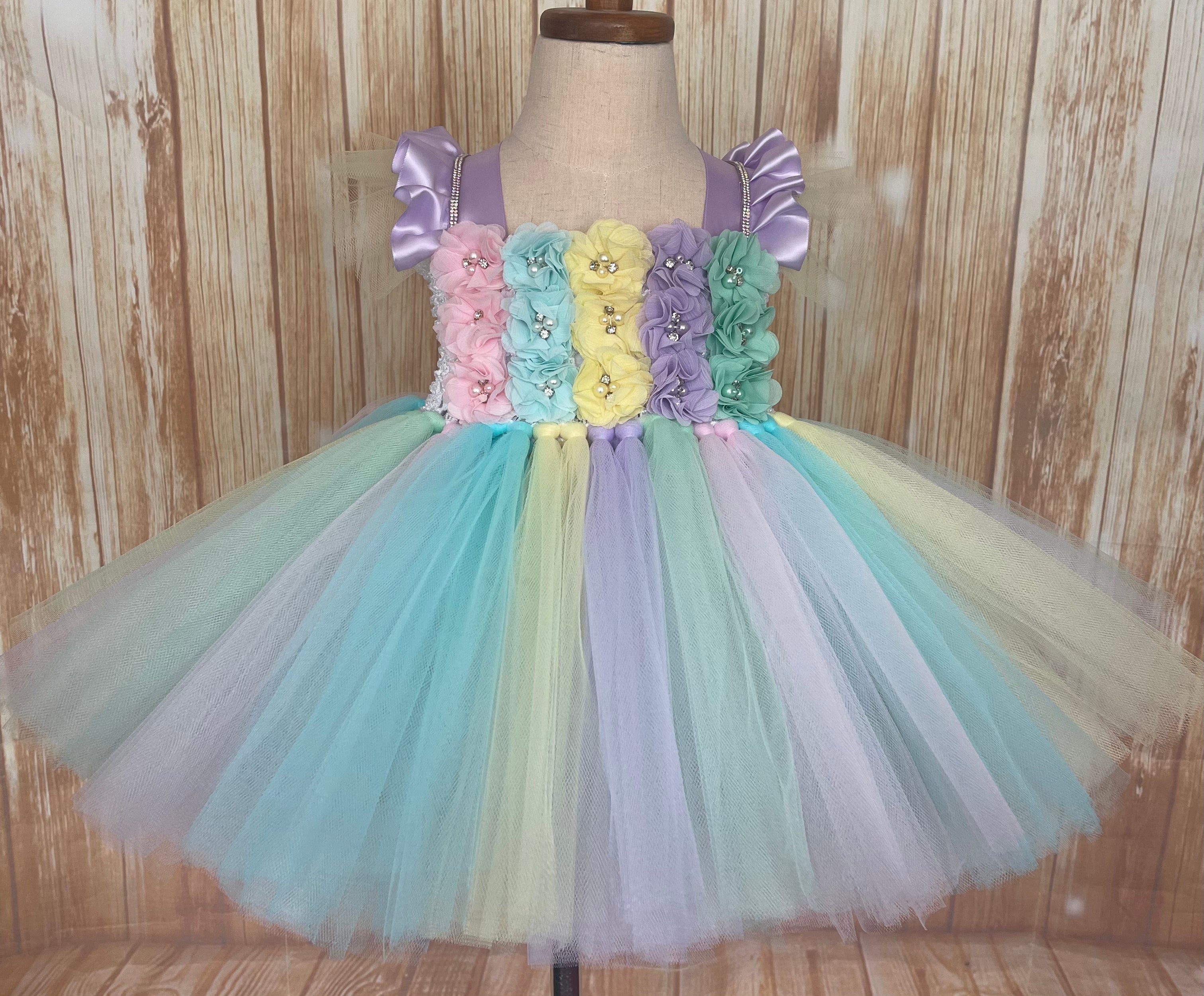 Pastel Rainbow Easter Tutu Dress