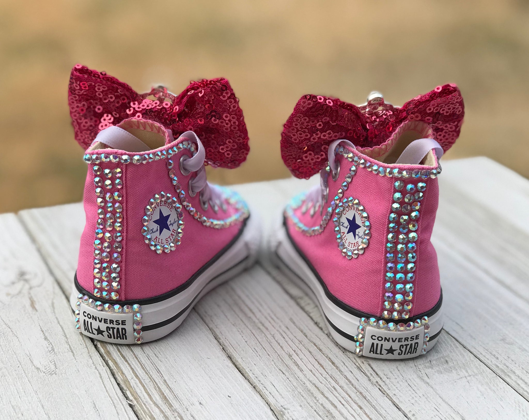 Pink Touch of Bling Converse Sneakers, Little Kids Shoe Size 11-3