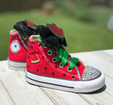 Watermelon Blinged Converse, Infants and Toddler Shoe Size 2-9 (Hard Sole)