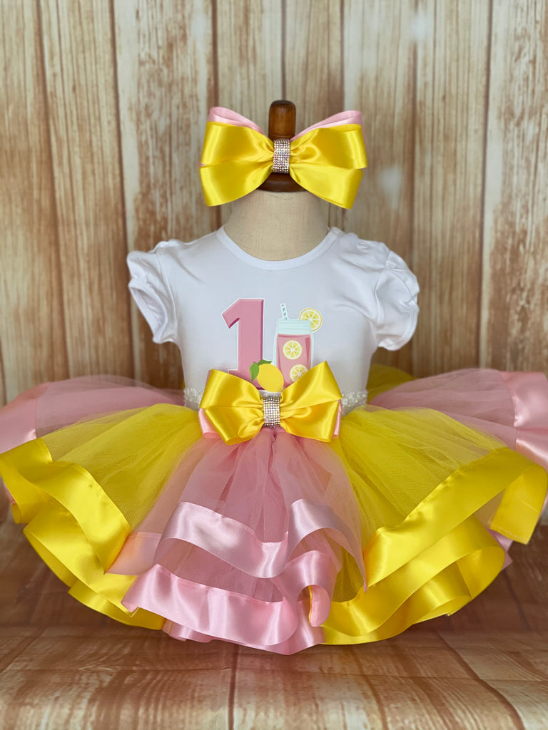 Pink Lemonade Deluxe Birthday Tutu Outfit, Lemonade Birthday Party