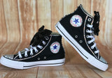 Black and White Converse Sneakers, Infants and Toddler Shoe Size 2-9 (Hard Sole)