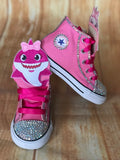 Baby Shark Pink Shoes, Infants and Toddler Sneaker Size 2-9 (Hard Sole)