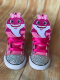 Baby Shark Pink Shoes, Infants and Toddler Sneaker Size 2-9 (Hard Sole)