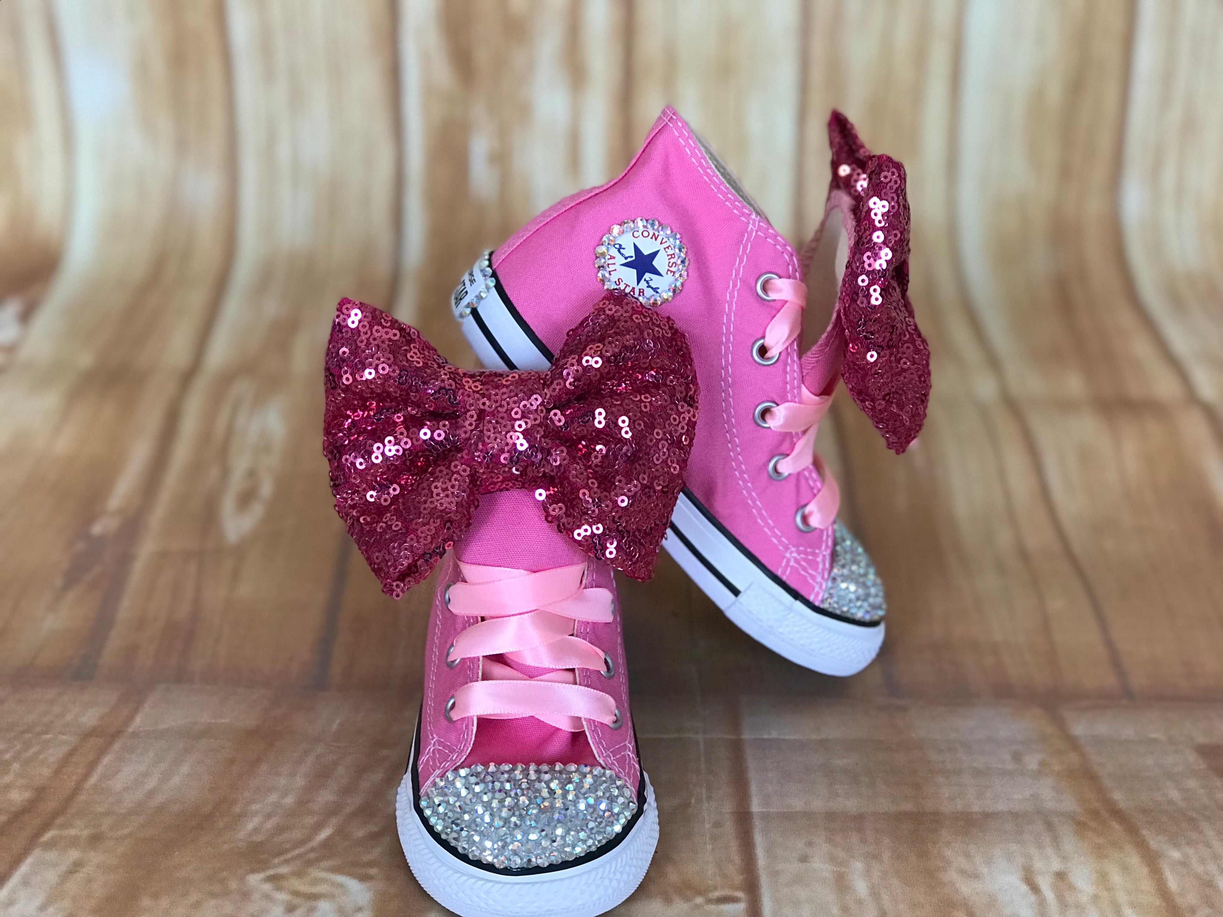 Pink Touch of Bling Converse Sneakers, Little Kids Shoe Size 11-3