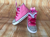 Baby Shark Pink Shoes, Infants and Toddler Sneaker Size 2-9 (Hard Sole)