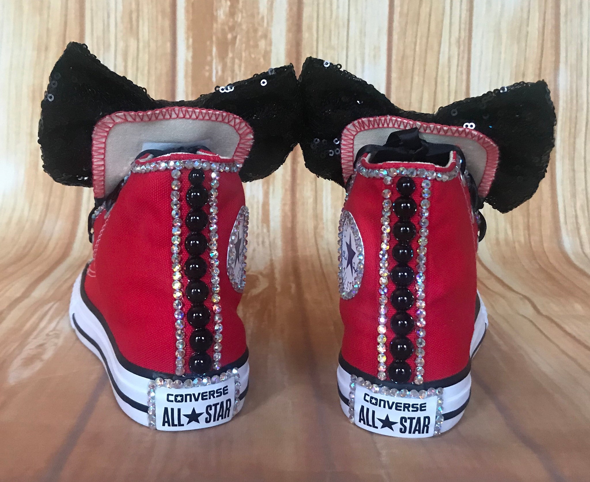 Red Touch of Bling Converse Sneakers, Little Kids Shoe Size 10-2