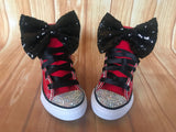 Red Touch of Bling Converse Sneakers, Little Kids Shoe Size 10-2
