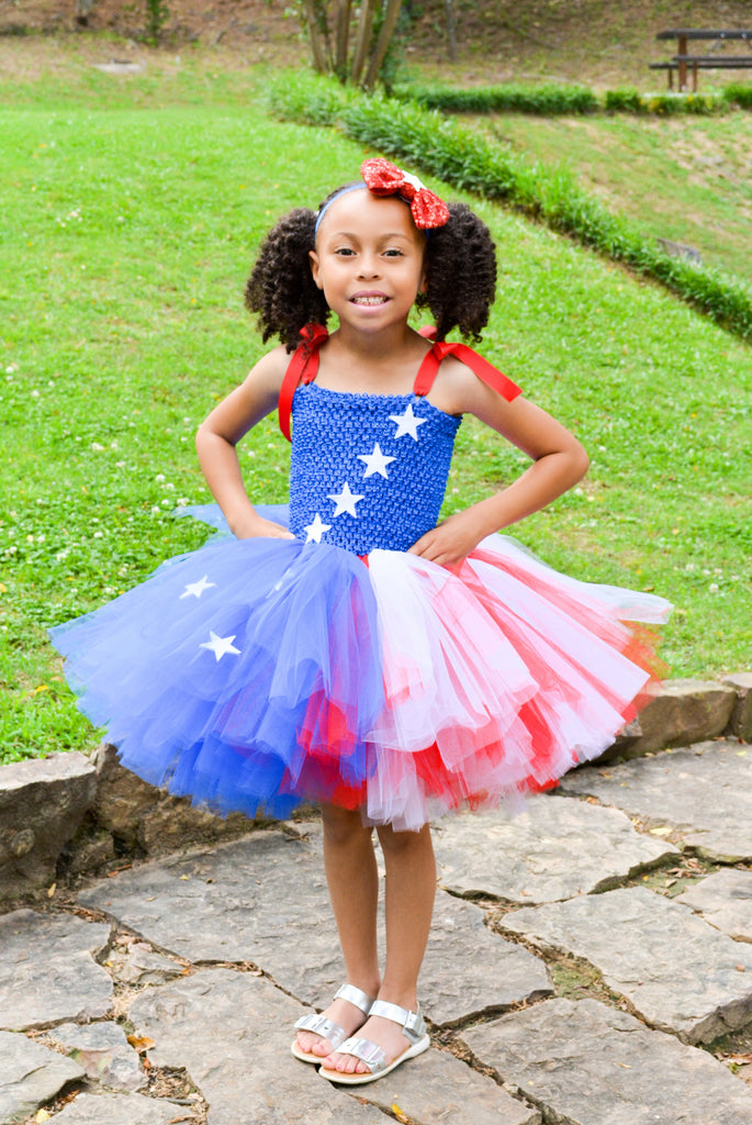 Stars & Stripes Tutu Dress, American Flag Tutu, Girls Patriotic Tutu