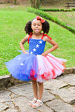 Stars & Stripes Tutu Dress, American Flag Tutu, Girls Patriotic Tutu - Little Ladybug Tutus